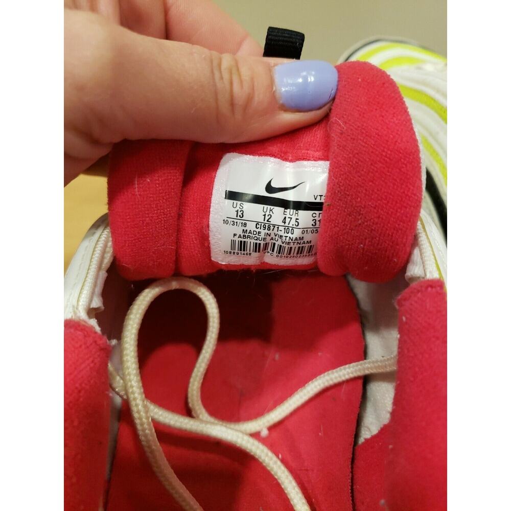 Nike Air Max 97 White/Rush Pink-Black-Volt (CI9871 100) 4H Size 13 - Picture 5 of 12
